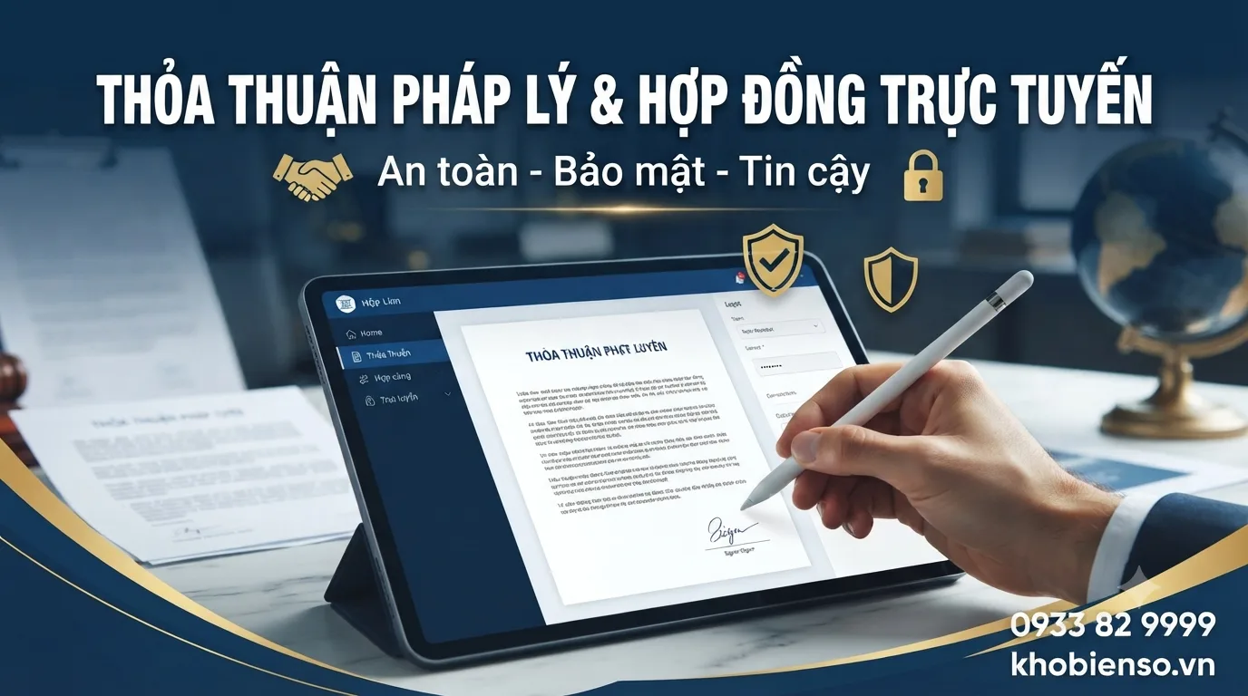 Giao diện ký kết hợp đồng điện tử tại khobienso.vn
